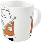 BRISA VW Collection - Volkswagen Große Keramik Kaffee-Tee-Cappuccino-Tasse-Becher-Haferl im T1 Bus Design (Bus Front/Orange)