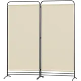 Angel Living Paravent 2 Teilig Klappbar Raumteiler Freistehend Sichtschutzwand Raumteiler Stellwand Trennwand Sichtschutz für Büros, Balkon,Schlafzimmer,Außengarten, 162cm x 180cm Beige