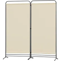 Angel Living Paravent 2 Teilig Klappbar Raumteiler Freistehend Sichtschutzwand Raumteiler Stellwand Trennwand Sichtschutz für Büros, Balkon,Schlafzimmer,Außengarten, 162cm x 180cm Beige