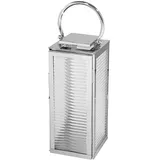 Fink "Malaga" silber (silberfarben), H:43cm Ø:18cm, Metall, Kerzenhalter, mit bruchsicherem Glas