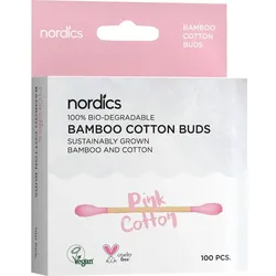 Bio Kosmetikstäbchen Bambus Baumwolle Pink Nordics 100 ST