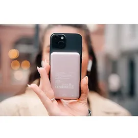 Verbatim Charge ́n ́Go Magnetic Power Bank 5000 mAh, Wireless Charger 15 W, 20 W PD per USB-C, Powerbank klein und magnetisch für iPhone 17/16/15/14/13 Pro, Samsung Galaxy S25 / S25 Plus, iPad, rosa