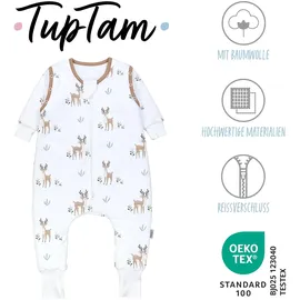 TupTam Schlafsack mit Beinen und Ärmeln OEKO-TEX zertifizierte Materialien, Winterschlafsack 2,5 TOG Unisex, Farbe: Rehe, Größe: 68-74 - 68-74