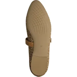 Marco Tozzi Damen Ballerinas weiches Feel Me Fußbett weiches Innenfutter Vegan Strap, braun (NUT Comb), 41 EU