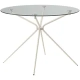 Esstisch OTTO HOME "Silvi, TOPSELLER", kaschmir, kaschmir, glas, B:110cm H:76cm T:110cm, Tische, Esstisch, rund, Ø110 cm, Metallgestell