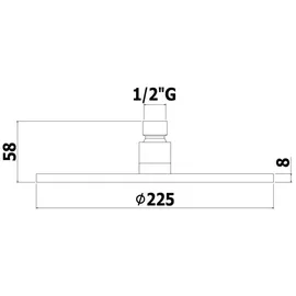 Paffoni Kopfbrause Ø 22,5 cm Schwarz (ZSOF074NO)