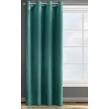 Eurofirany ROSA Vorhang Samt Velvet Ösen -1 STK. Weich Edel Gardine 200g/m2 Elegant Glatt Einfarbig Flauschig Modern Klassisch Wohnzimmer Schlafzimmer, 140x250 cm, Dunkeltürkis