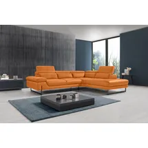 Egoitaliano "Queenie, extravagantes Sofa mit erstklassigem Sitzkomfort, L-Form", mit verstellbarer Armlehne und Kopfteilen für Wohlfühlkomfort orange,