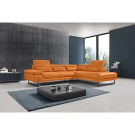 Egoitaliano "Queenie, extravagantes Sofa mit erstklassigem Sitzkomfort, L-Form", mit verstellbarer Armlehne und Kopfteilen für Wohlfühlkomfort orange,
