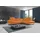 Egoitaliano "Queenie, extravagantes Sofa mit erstklassigem Sitzkomfort, L-Form", mit verstellbarer Armlehne und Kopfteilen für Wohlfühlkomfort orange,