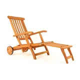 STEAMER Gartenliege Sonnenliege Liegestuhl Gartensessel Holzliege Relaxliege Neu