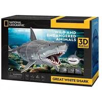 shantou cubicfun toys industrial co CUBICFUN - 3D Puzzle Weißer Hai 72 Teile