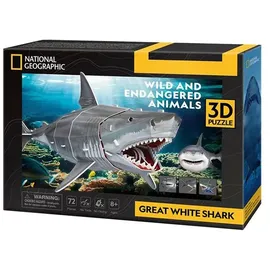 shantou cubicfun toys industrial co CUBICFUN - 3D Puzzle Weißer Hai 72 Teile