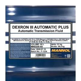 Mannol Dexron II Automatic MN8206-60 Automatikgetriebeöl ATF III, Inhalt: 60l