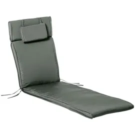 Outsunny Liegenauflage Gartenliege mit Kopfkissen 198 x 53 x 5 cm Grau