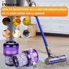 ivanzoll 2 Stück Hepa filter Ersatz für Dyson V11 Absolute Torque Drive Animal, Kompatibel mit V15 Detect SV14 SV22 Akku-Staubsauger, Ersetzen Sie # 97001...