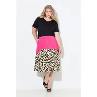 MIAMODA Jerseykleid A-Linie Animalprint Schwarz 48