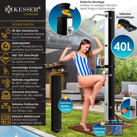 Kesser Solardusche 40 l schwarz/silber 23568