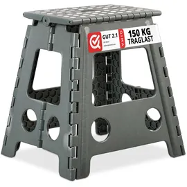 Relaxdays Campingstuhl Falthocker Grau