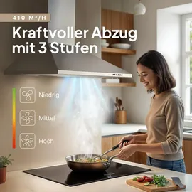 Levivo Dunstabzugshaube 60 cm Silber
