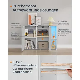 songmics home Sideboard  Beleuchtet  Weiß