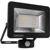 Ledvion LED Strahler mit Bewegunssensor, 50 Watt Osram LED Fluter, 6500K Scheinwerfer, 6000 Lumen, IP44 Außenstrahler mit Bewegungsmelder und Schnellanschluss