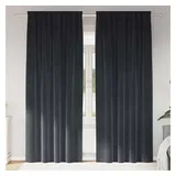 vidaXL Verdunkelungsvorhänge 2 pcs Dunkelgrau 140 x 245 cm Samt