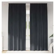 vidaXL Verdunkelungsvorhänge 2 pcs Dunkelgrau 140 x 245 cm Samt
