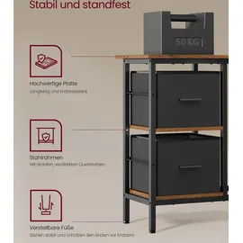 VASAGLE Schreibtisch Eckschreibtisch Computertisch mit Schubladen 115cm Vintage