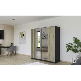 Sconto Drehtürenschrank Piove ¦ grau ¦ Maße (cm): B: 181 H: 197 T: 54.0