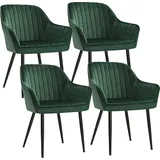 Songmics Polsterstuhl Samt Grün 4er Set