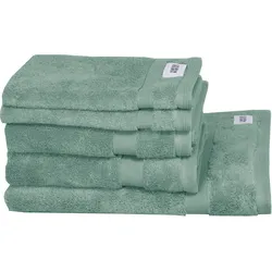SCHÖNER WOHNEN-Kollektion Handtuch Set »Cuddly«, (Set, 5 St., 2 Gästetücher 30x50 cm), schnell trocknende Airtouch-Qualität SCHÖNER WOHNEN-KOLLEKTION salbei