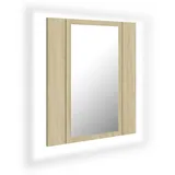 vidaXL LED-Bad-Spiegelschrank Sonoma-Eiche 40x12x45 cm Acryl