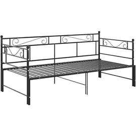 vidaXL Tagesbett 90 x 200 cm Schwarz