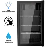 Yuna Cool-View GKS90 Getränkekühlschrank 89 l 830 mm hoch Schwarz