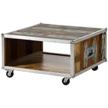 Massivmoebel24 Couchtisch Altholz mehrfarbig 80 x 80 x 42 cm