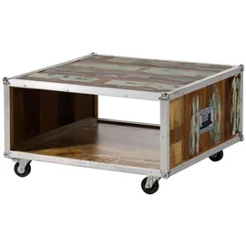 Massivmoebel24 Couchtisch Altholz mehrfarbig 80 x 80 x 42 cm