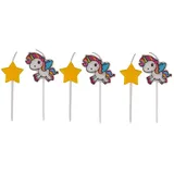Folat Einhorn Kerzen-Set 6 St. mehrfarbig