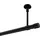 Interdeco GARDINENSTANGE Sonette Santo 260 cm (geteilt in 2 x 130 cm), 1-läufig, 20 mm Ø Schwarz