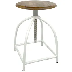 Drehhocker Barhocker Hocker Drehstuhl höhenverstellbar Massivholz reinweiß