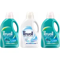 PERWOLL Flüssig-Set 3x 27 Waschladungen (81WL) 2x Sport & 1x White, Hygiene Waschmittel reinigt sanft, entfernt schlechte Gerüche & Feinwaschmittel erneuert Weiß und Fasern