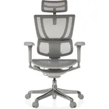 HJH Office Bürostuhl ERGOHUMAN SLIM ULTRA G GEN2 Originales Design, Bürosessel mit Flexibler Lendenwirbelstütze, Netzbespannung, Grau