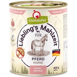 GranataPet Liebling's Mahlzeit Pferd PUR, 6 x 800 g, Nassfutter für Hunde, Hundefutter ohne Getreide & Zuckerzusätze, Alleinfuttermittel mit hohem Fleischanteil & hochwertigen Ölen