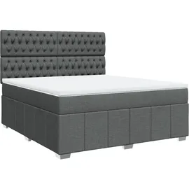 vidaXL Boxspringbett 180 x 200 cm Dunkelgrau