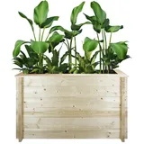 TIMBELA Hochbeet 118 x 38 x 69 cm Beige