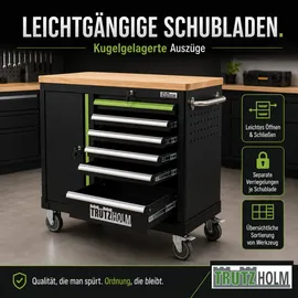 Trutzholm Werkstattwagen Stahl 108 x 46,5 x 77 cm grün/schwarz leer