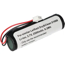 AccuCell Akku passend für Leifheit Dry&Clean 51000, Li-Ion, 3,7V, 2500mAh, 9,3Wh