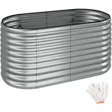 Tectake Hochbeet Flormma, 804l, verzinkt, 160x80x80cm - silber