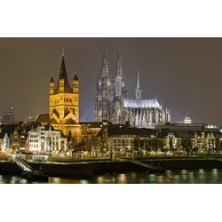 Fototapete PAPERMOON "Dom bei Nacht", bunt, B:2,00m L:1,49m, Vlies, Tapeten
