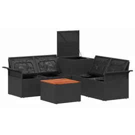 vidaXL Sofa Set 6-tlg. Loungesofa schwarz